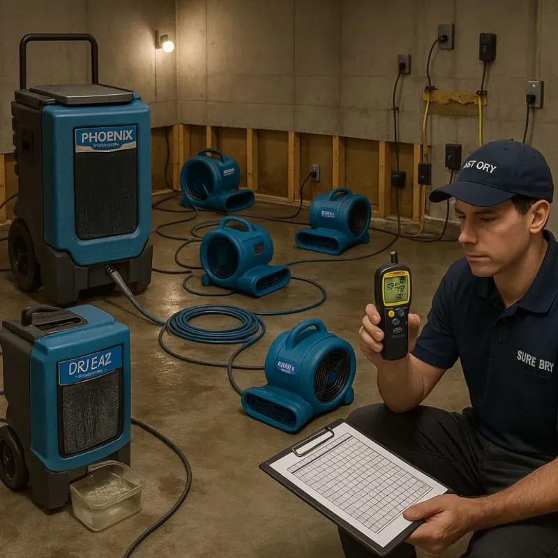Structural Drying and Dehumidification process in Cottleville, MO
